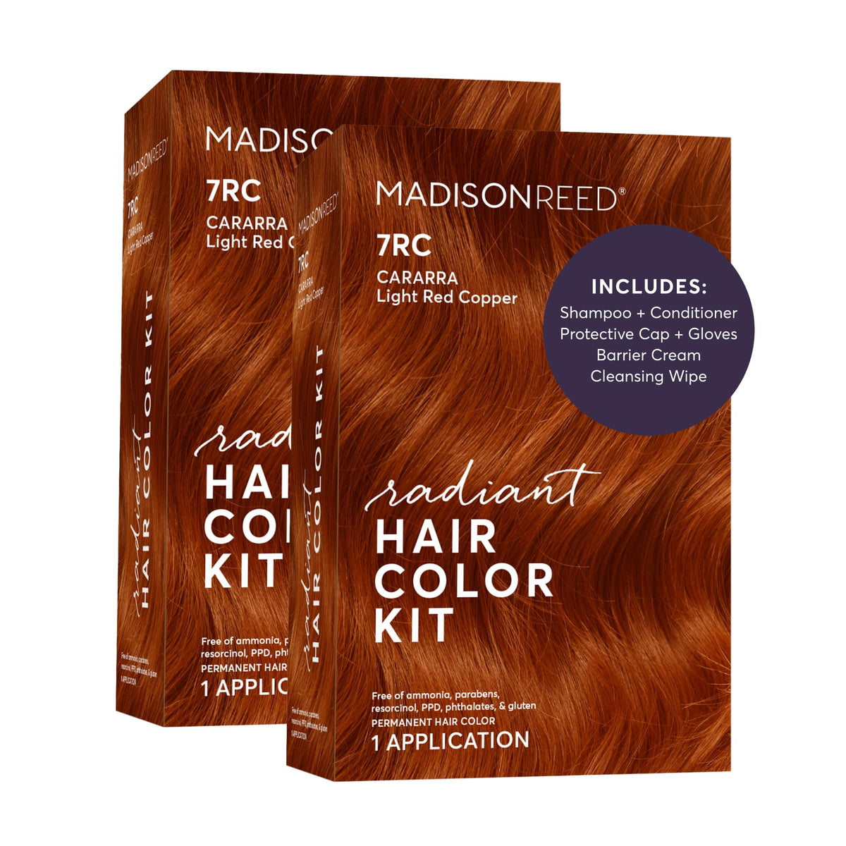 Madison Reed Radiant Hair Color Kit 7RC Light Ginger Red packaging front view
