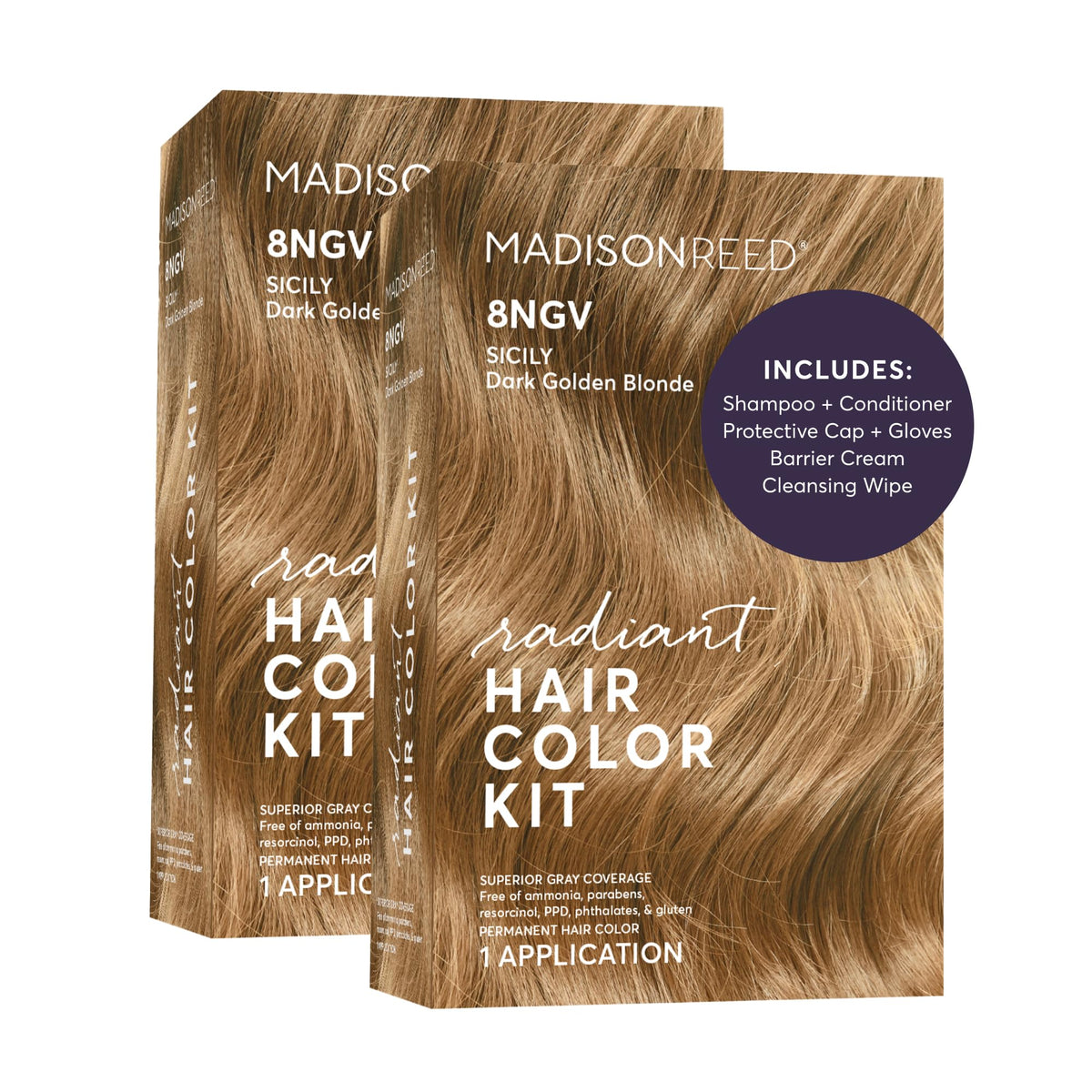 Madison Reed Radiant Hair Color Kit 8NGV Dark Golden Blonde front view