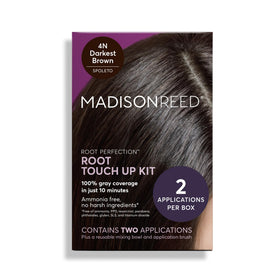 Madison Reed Root Perfection Kit 4N Brown front view with included items