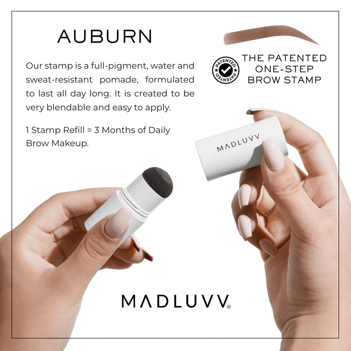 MADLUVV Brow Stamp Refill Auburn sponge applicator close-up