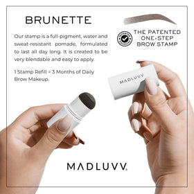 MADLUVV Brow Stamp Refill Brunette sponge applicator close-up