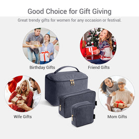 MAGEFY cosmetic bags in grey, showcasing zipper details
