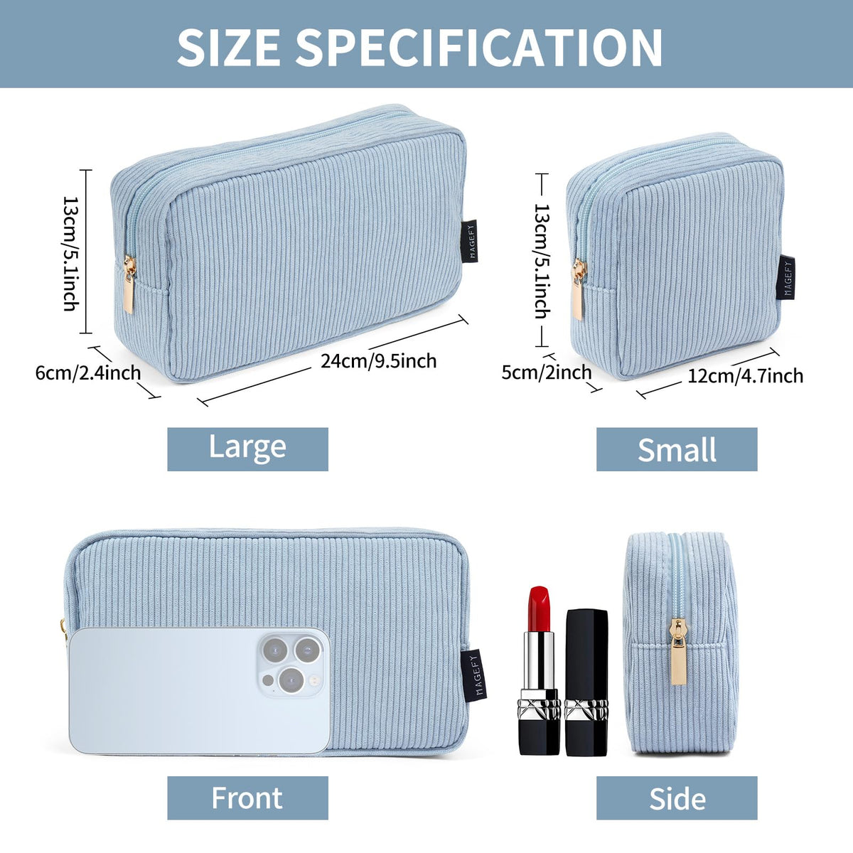 MAGEFY Makeup Bag Set in a stylish handbag