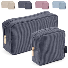 MAGEFY Makeup Bag Set large and small bags in deep grey