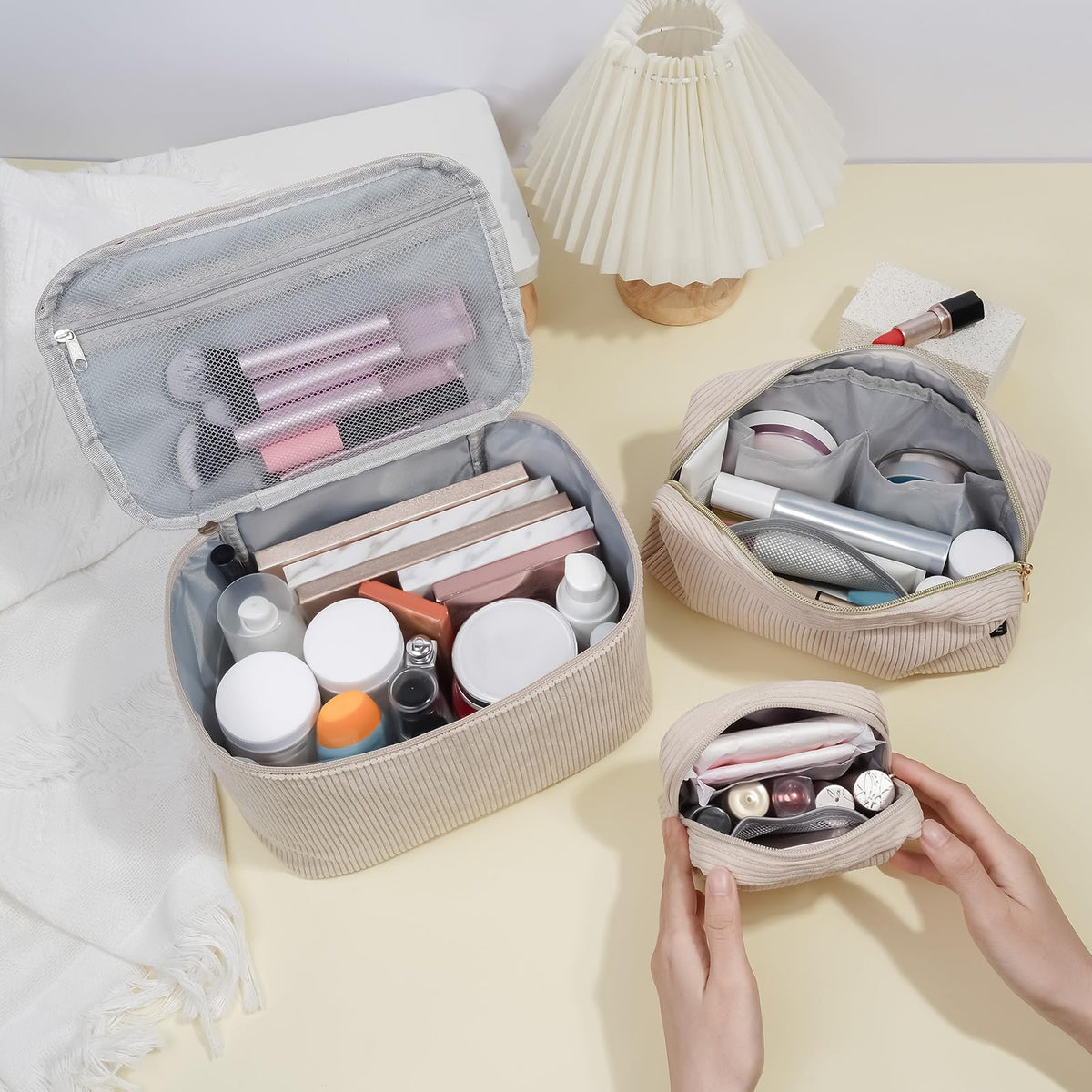MAGEFY makeup bags set displayed together