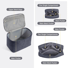 MAGEFY mid-sized makeup bag, showing interior pockets