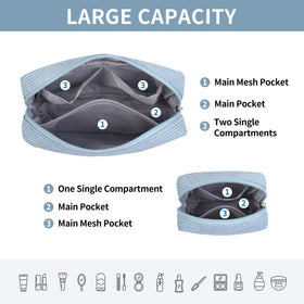 MAGEFY small cube makeup bag in blue with zipper