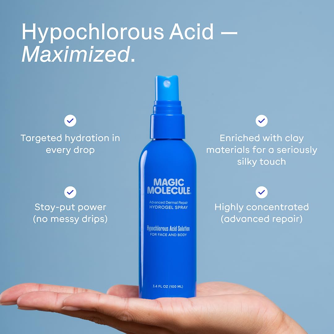 Magic Molecule Hypochlorous Acid Hydrogel Spray in use on hands