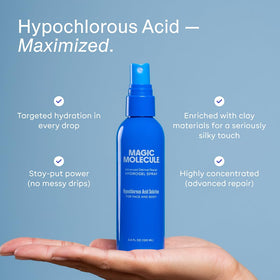 Magic Molecule Hypochlorous Acid Hydrogel Spray in use on hands