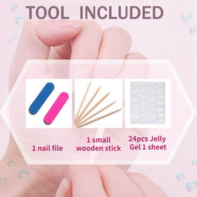 MAGLFELL press on nails set including adhesive pieces