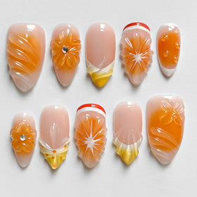MAGLFELL Press on Nails showing unique floral pattern