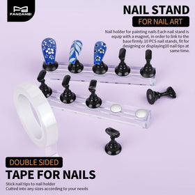 Magnetic nail stands holding multiple nail tips
