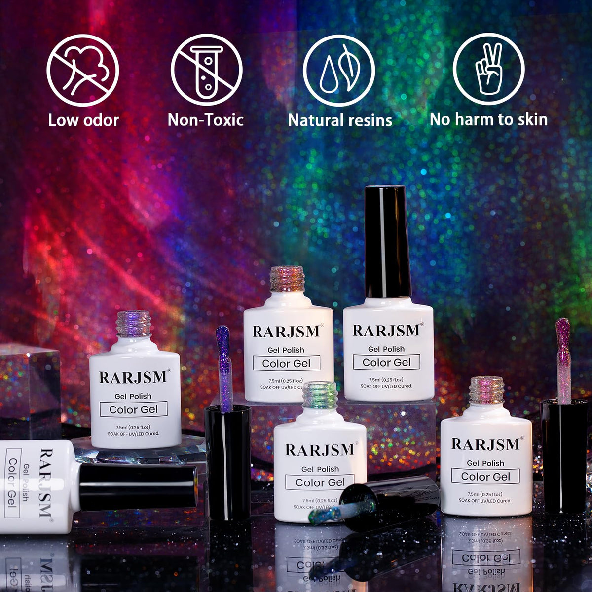 Magnetic stick included with RARJSM Chameleon Cat Eye Gel Nail Polish Set