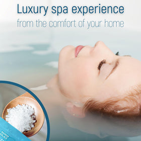Magnum Solace Magnesium Flakes displayed with bath accessories