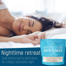 Magnum Solace Magnesium Flakes with bath accessories