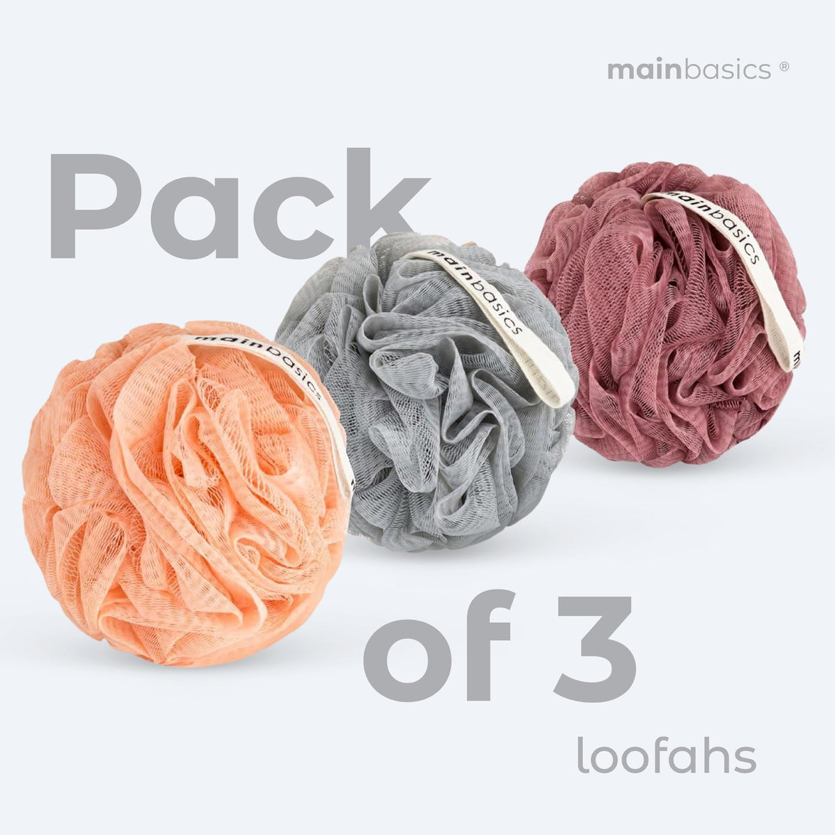 MainBasics loofah sponge set packaging
