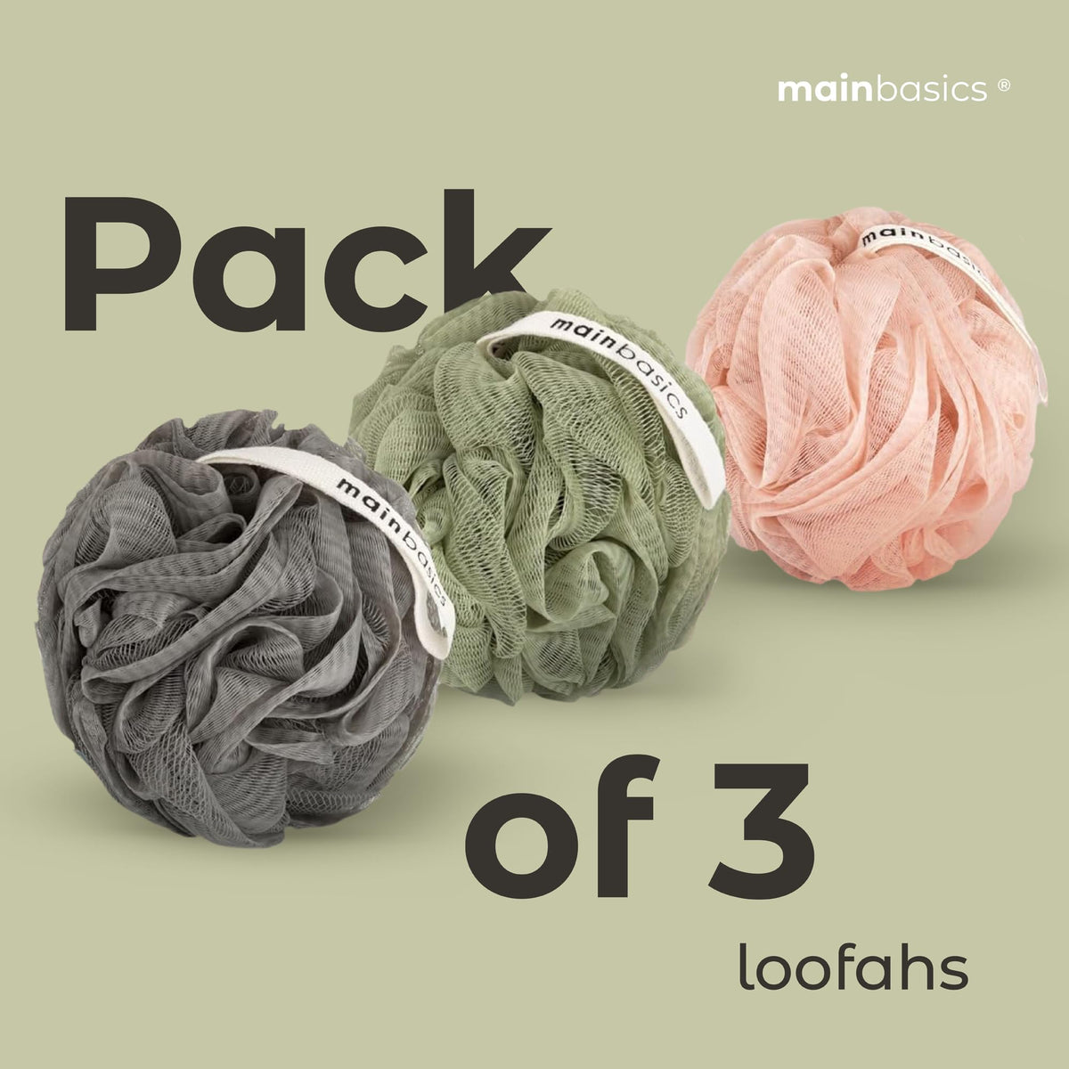 MainBasics loofah sponge showing soft fine mesh