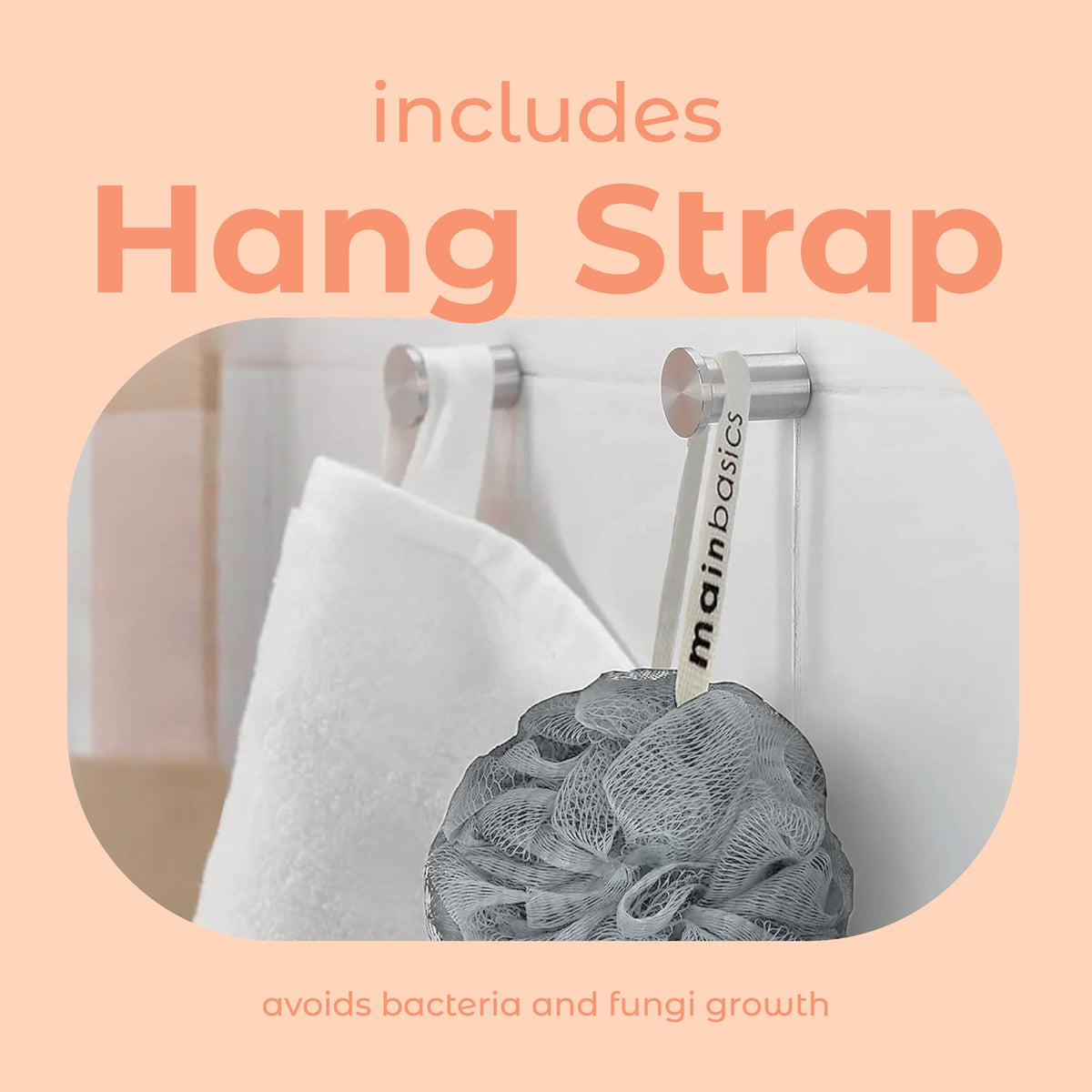 MainBasics loofah sponge with hanging rope