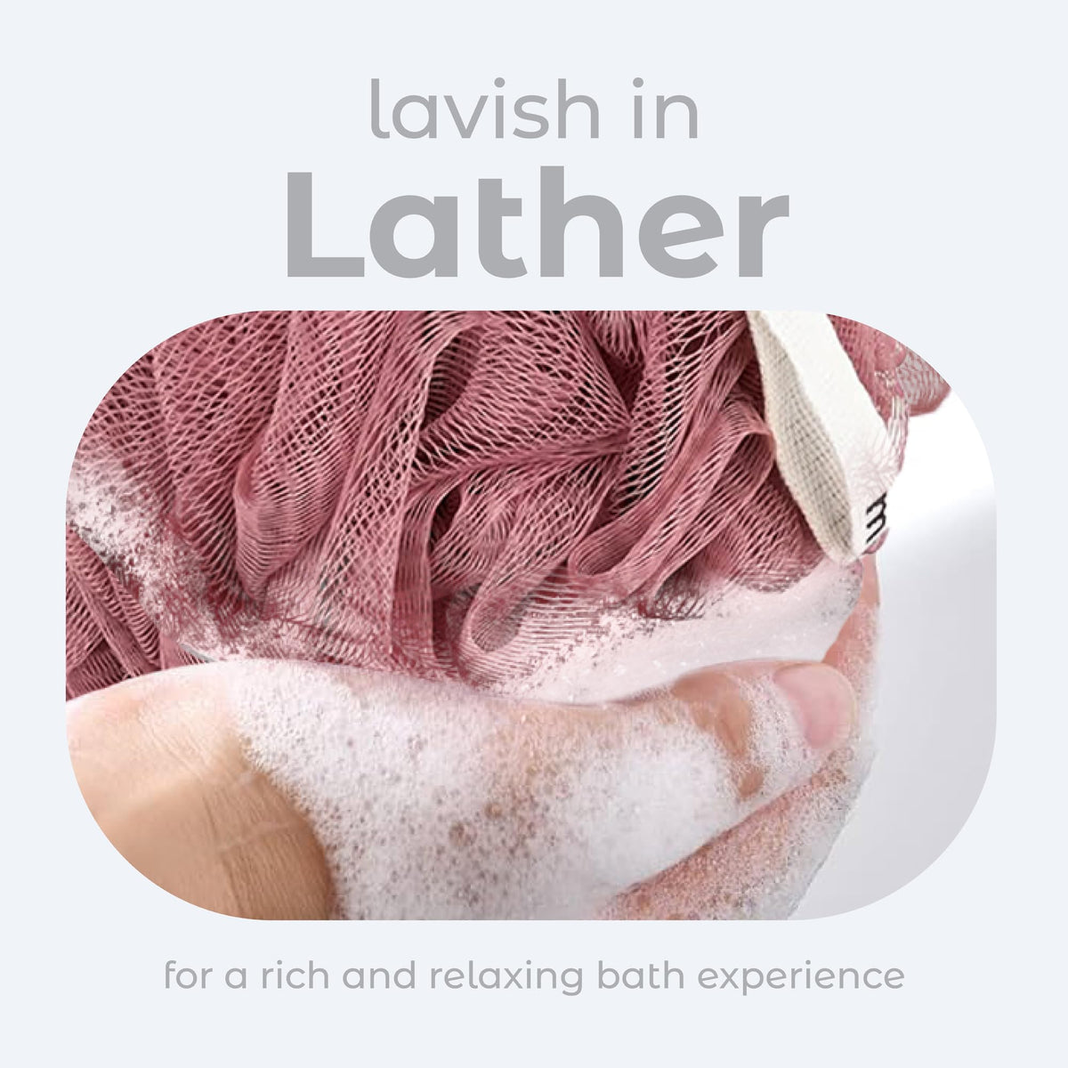 MainBasics loofah sponges in a bathroom setting