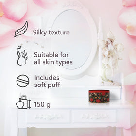 Maja Perfumed Talcum Powder 5.3 oz in a lifestyle setting