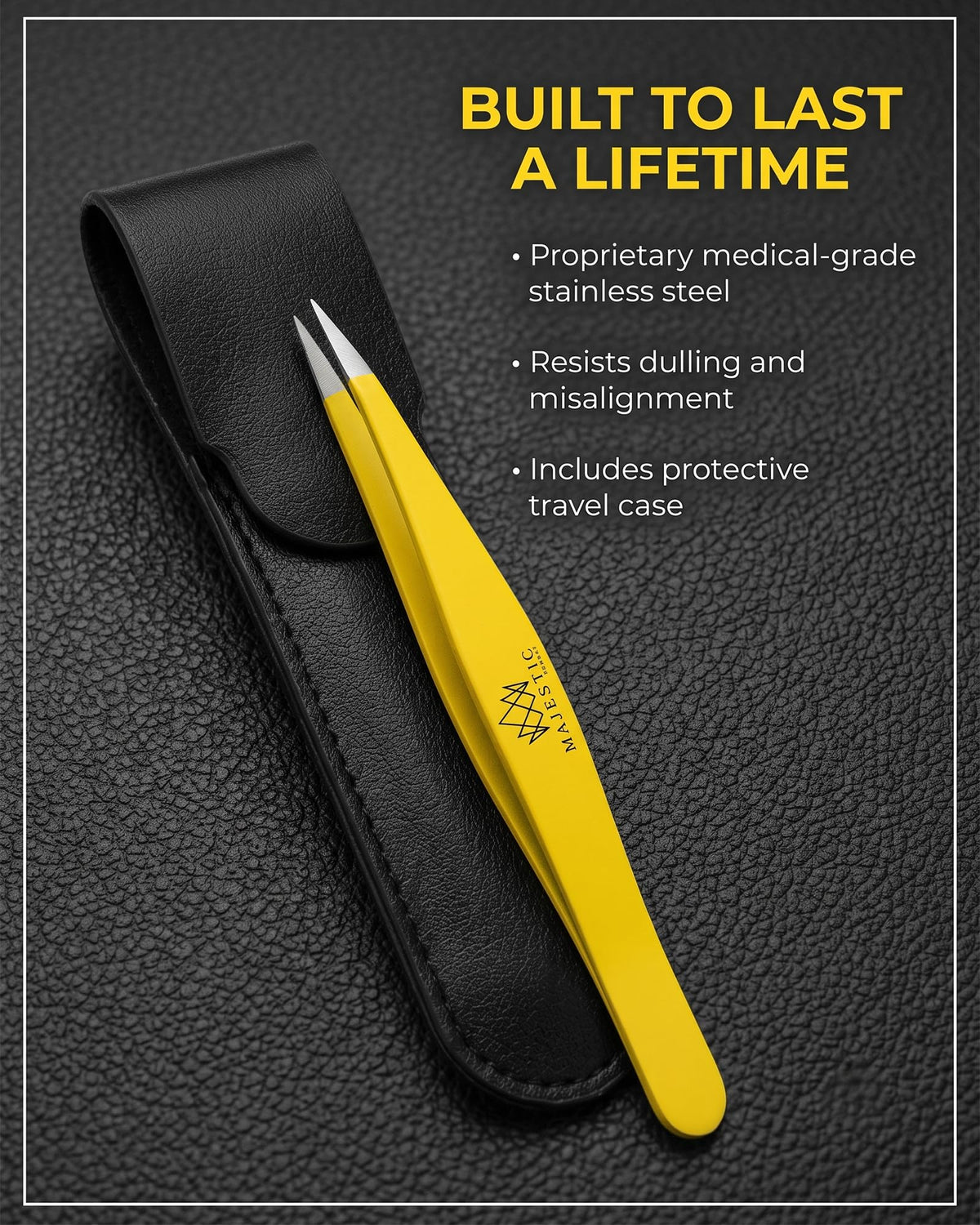 Majestic Bombay Fine Point Tweezers close-up of tips