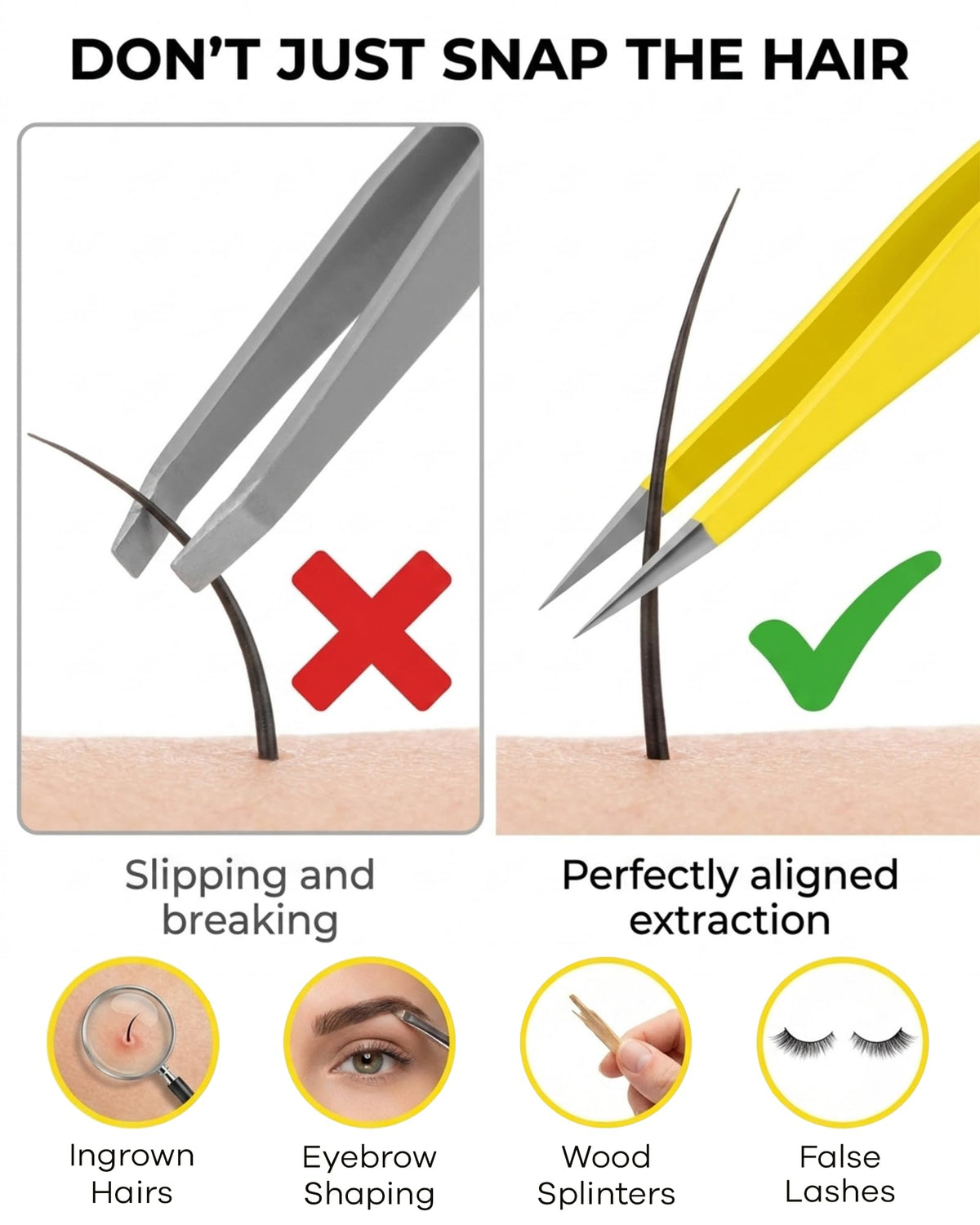Majestic Bombay Fine Point Tweezers for false lash application