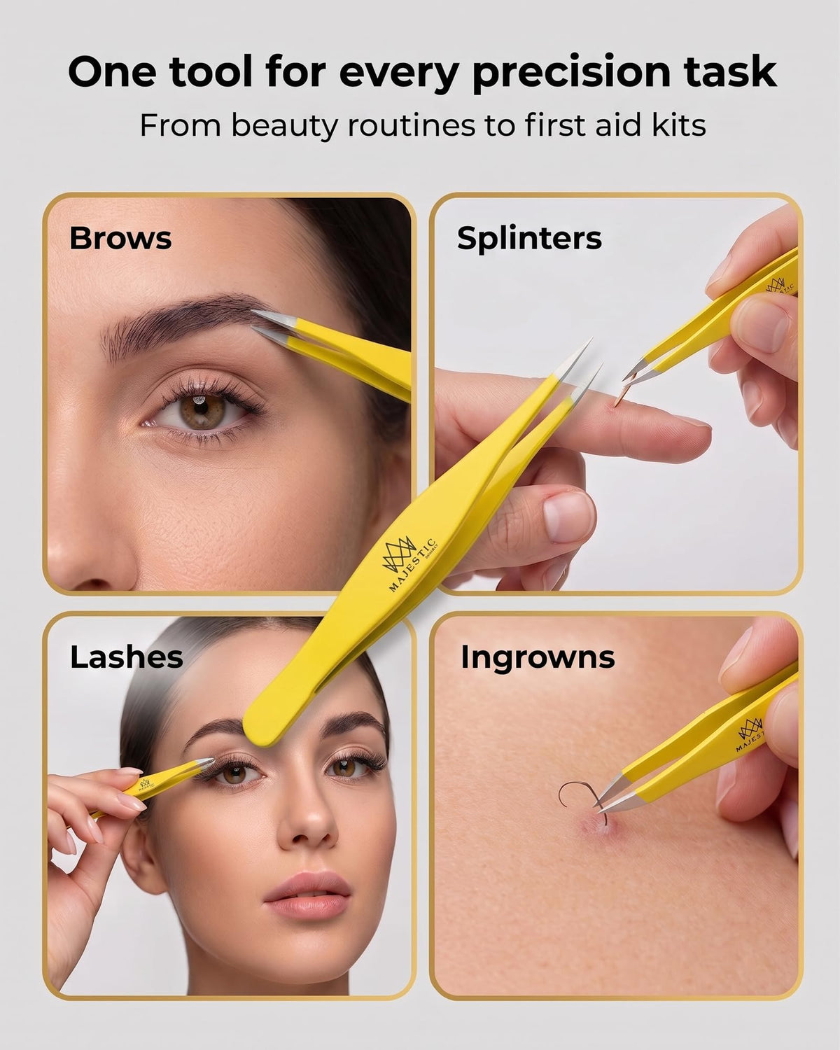 Majestic Bombay Fine Point Tweezers packaging
