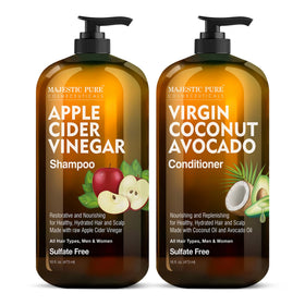 Majestic Pure Apple Cider Vinegar Shampoo front view, 16 Fl Oz