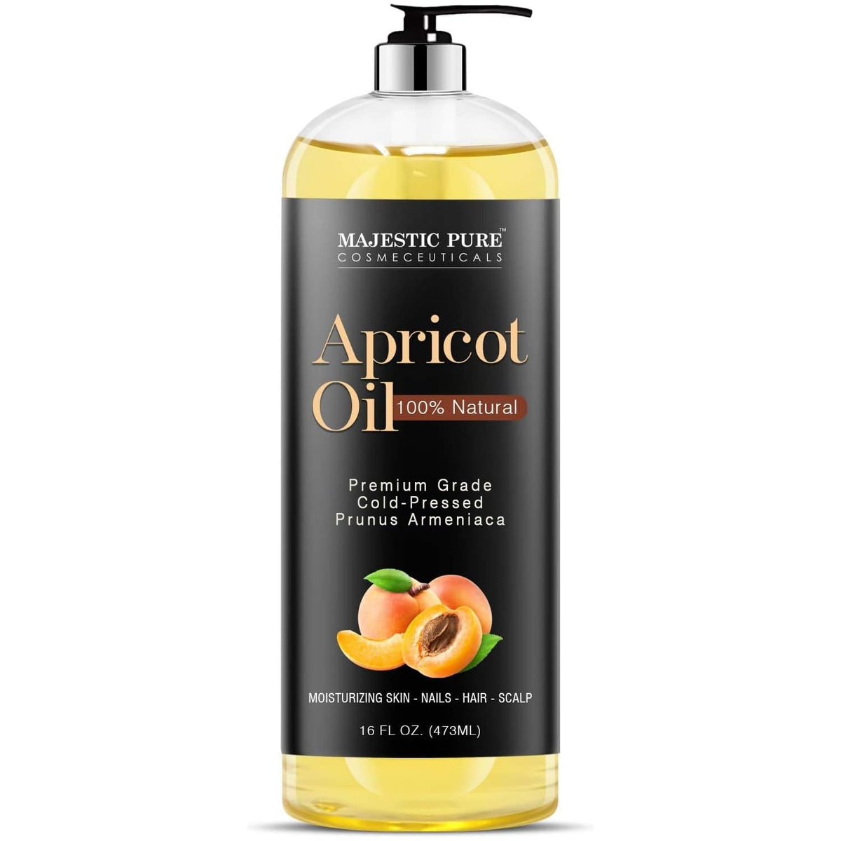 Majestic Pure Apricot Oil 16 fl oz front view