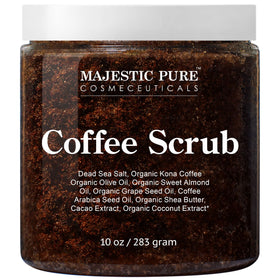 Majestic Pure Arabica Coffee Body Scrub 10 Oz front view