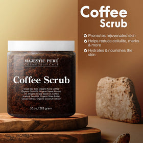 Majestic Pure Arabica Coffee Scrub application on skin