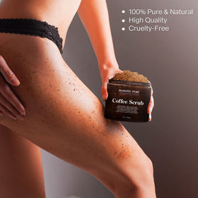 Majestic Pure Arabica Coffee Scrub in bathroom setting