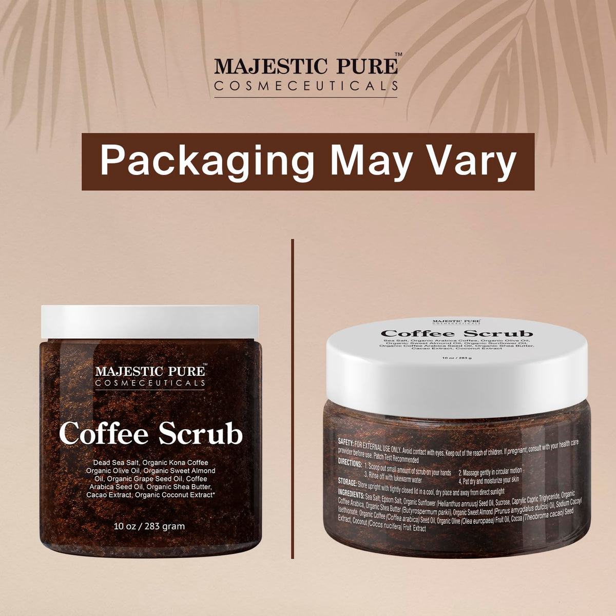 Majestic Pure Arabica Coffee Scrub with natural oils