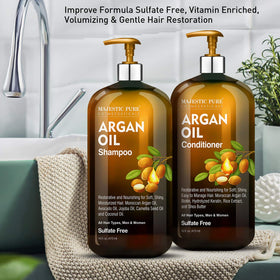 Majestic Pure Argan Oil Conditioner front view, 16 Fl Oz