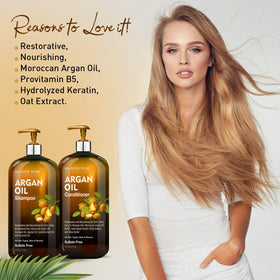 Majestic Pure Argan Oil Shampoo and Conditioner set packaging