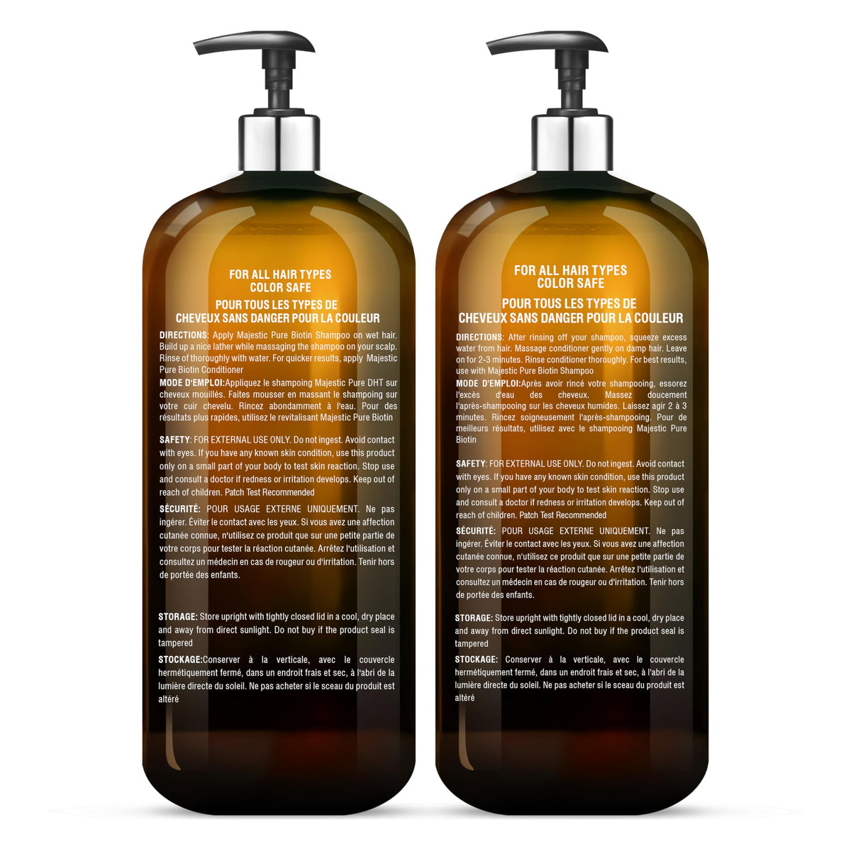 Majestic Pure Biotin Conditioner applied to hair