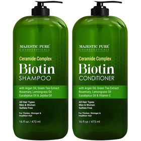 Majestic Pure Biotin Shampoo and Conditioner Set front view