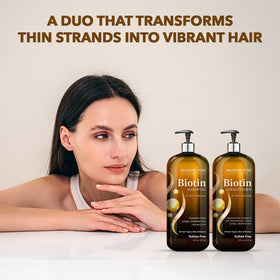 Majestic Pure Biotin Shampoo and Conditioner Set with natural ingredients