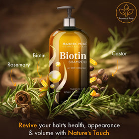 Majestic Pure Biotin Shampoo back label showing ingredients