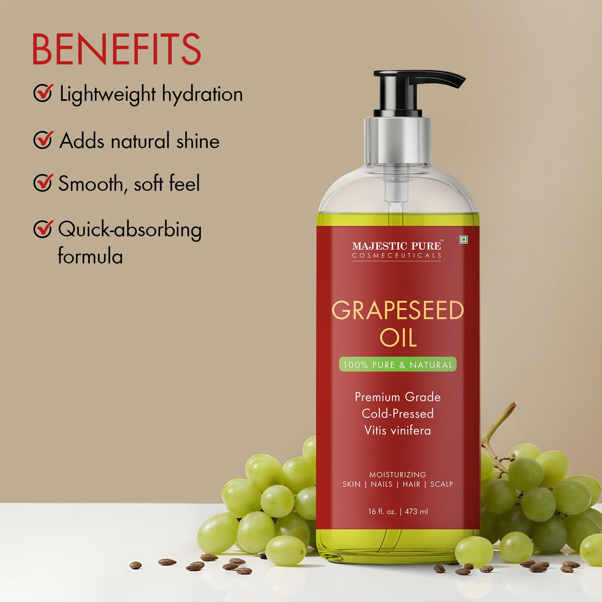 Majestic Pure Grapeseed Oil in a lifestyle setting