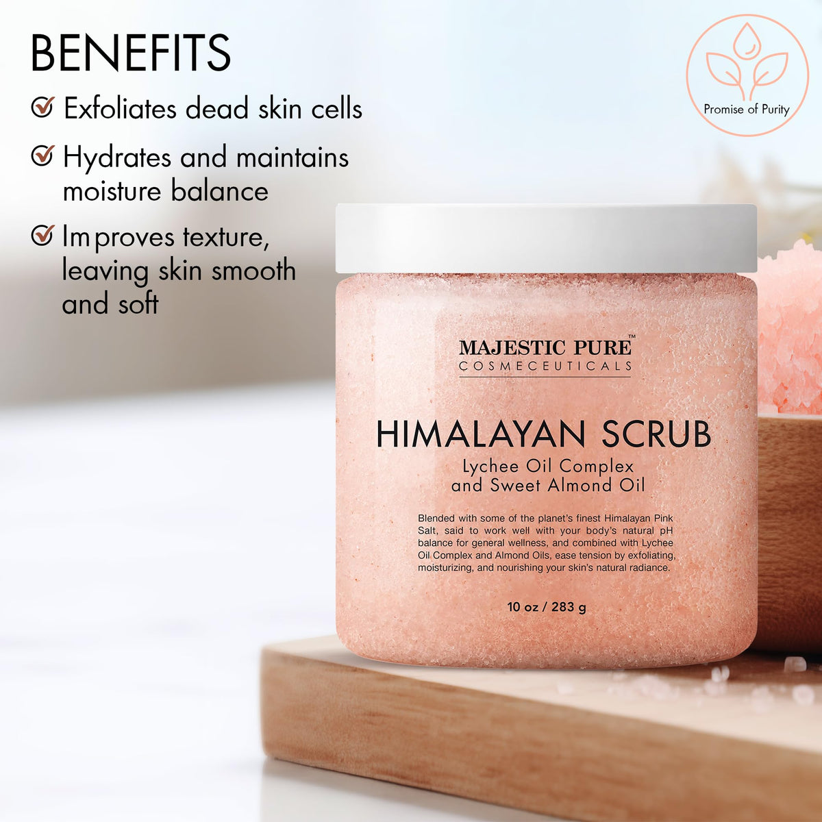 Majestic Pure Himalayan Salt Body Scrub close-up of texture