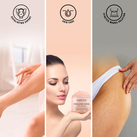 Majestic Pure Himalayan Salt Body Scrub in a bathroom setting