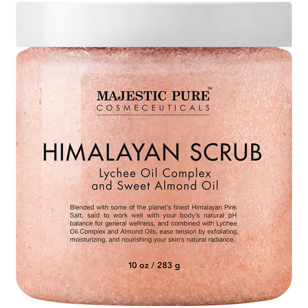 Majestic Pure Himalayan Salt Body Scrub packaging details