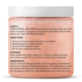 Majestic Pure Himalayan Salt Body Scrub with a scoop