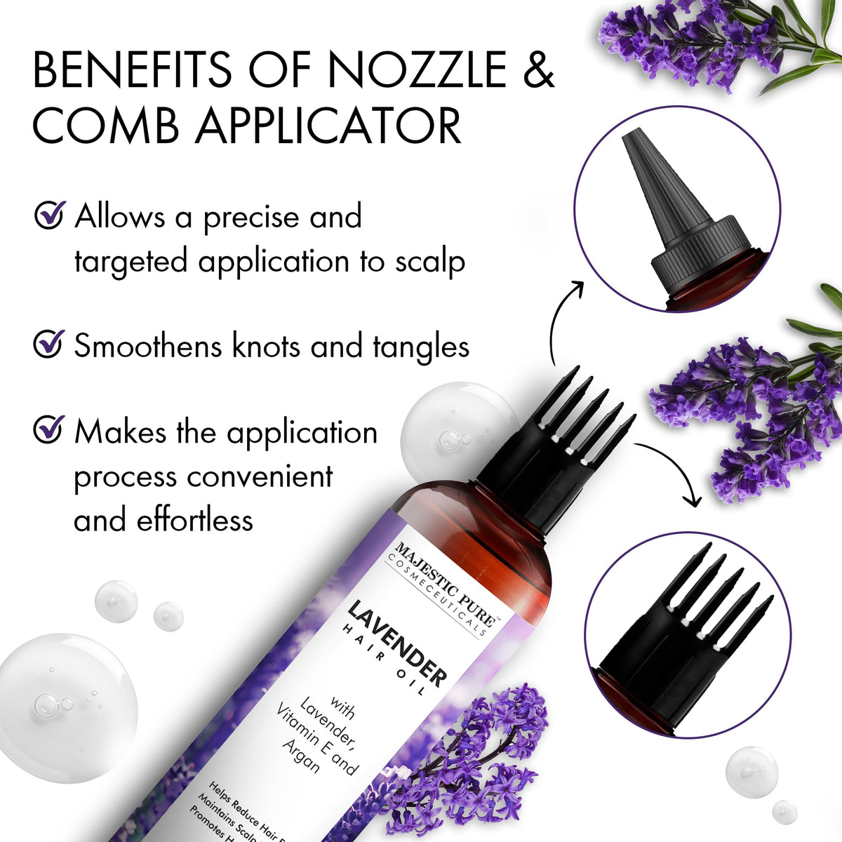 Majestic Pure Lavender Hair Oil back label view