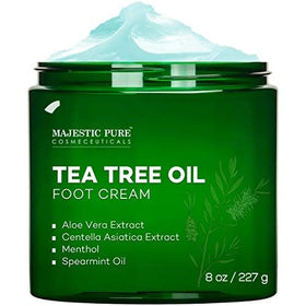 Majestic Pure Tea Tree Foot Cream packaging side view