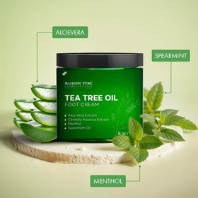 Majestic Pure Tea Tree Foot Cream with Aloe Vera and Tea Tree Oil