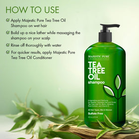 Majestic Pure Tea Tree Shampoo with natural ingredients