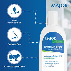MAJOR Ammonium Lactate 12% Moisturizing Lotion 8 Oz with texture close-up
