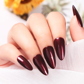Major Dijit Quick Dry Nail Polish Pearl Wine Red application on nails